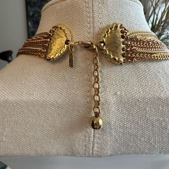 Louis Vuitton Lock & Key # 313 on Vintage Monet Multi Strand Gold Tone Necklace - Picture 3 of 9
